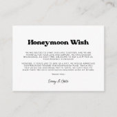 Carte D'accompagnement Style rétro noir & blanc pour lune de miel (Devant)