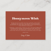 Carte D'accompagnement Style rétro Terracotta Mariage Voyage de miel (Devant)