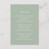 Carte D'accompagnement Style Sage Green Mariage moderne (Devant)