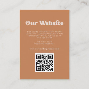 Carte D'accompagnement Stylish rétro sucre Brown QR code site du mariage