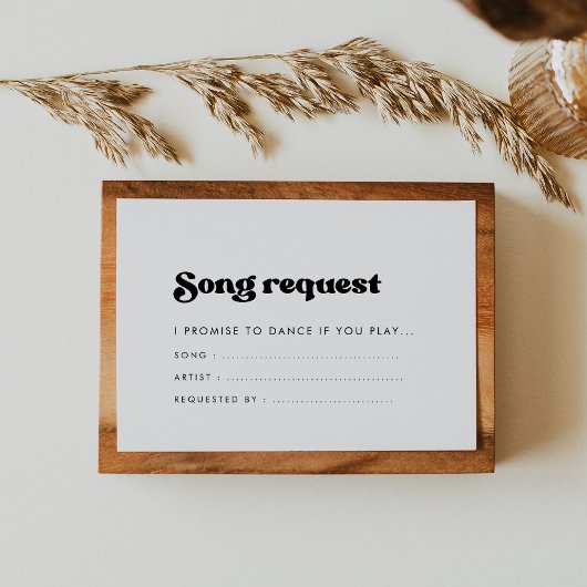 Carte D'accompagnement Stylo rétro noir & blanc Demande de chanson