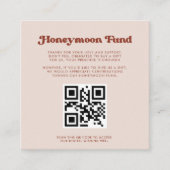 Carte D'accompagnement Stylo retro Peach Pink Honeymoon fund Code QR (Devant)