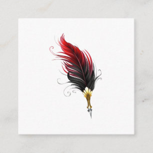 Carte D'accompagnement Stylo rouge en plumes avec nib or
