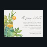 Carte D'accompagnement Succulent Cactus Foliage Jaune Détails du Mariage<br><div class="desc">Si vous avez besoin d'une personnalisation ou d'autres éléments correspondants,  n'hésitez pas à me contacter à l'adresse yellowfebstudio@gmail.com</div>