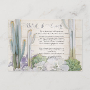 Carte D'accompagnement Succulent de cactus de désert de directions