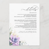 Carte D'accompagnement Succulent Verdure Or Feuilles Mariages Détails En (Devant)