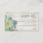 Carte D'accompagnement Succulents et bois rustique Wishing Well V3 ID515 (Devant)