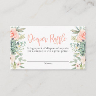 Carte D'accompagnement Succulents Raffle de couches