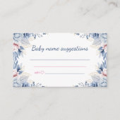 Carte D'accompagnement suggestions de nom de bébé baby shower floral (Devant)