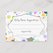 Carte D'accompagnement Suggestions de nom de bébé Baby shower Pois (Devant)