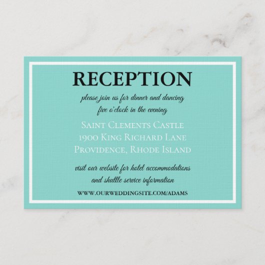 Carte D'accompagnement Suite Mariage Bride & Co Réception traditionnelle (Devant)