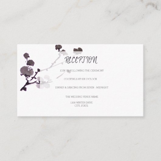 Carte D'accompagnement Sumie de fleur de prune (Devant)