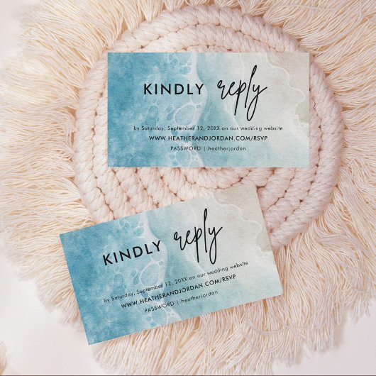 Carte D'accompagnement Summer Beach Wedding Répondre RSVP Enclôture Card