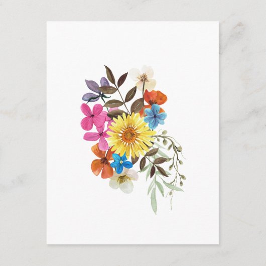 Carte D'accompagnement Summer Fleur sauvage Boho Mariage Détails sur l'in (Dos)