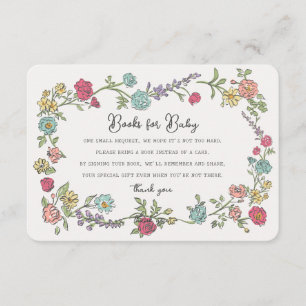 Carte D'accompagnement Summer Garden Party Livres pour Baby shower Insére