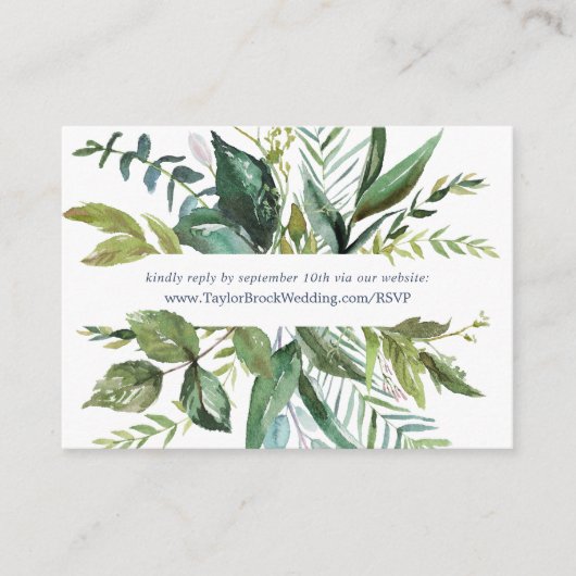 Carte D'accompagnement Summer Greenery Site Mariage RSVP (Devant)