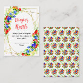 Carte D'accompagnement Summer Mixed Berries Baby Shower Diaper Raffle (Devant / Derrière)