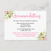 Carte D'accompagnement Summer Pink Yellow Floral Wedding Accommodations (Devant)