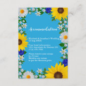 Carte D'accompagnement Summer Sky Blue Floral Mariage Hébergement (Devant)