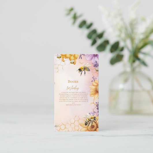 Carte D'accompagnement Sunflower Bee Baby shower maman Livres pour bébé (Debout devant)
