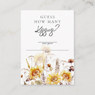 Carte D'accompagnement Sunflower Boho Fleur sauvage Fête des mariées Guis