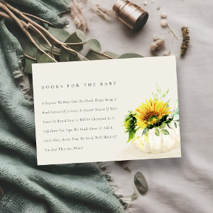 Carte D'accompagnement Sunflower Citrouille Floral Livres Pour Baby showe