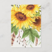 Carte D'accompagnement Sunflower Dreamcatcher Livres rustiques pour bébé (Dos)