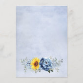 Carte D'accompagnement Sunflower Dusty Blue Slate Floral Détails du Maria (Dos)