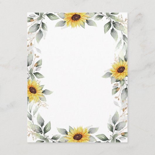 Carte D'accompagnement Sunflower Elegant Rustique Mariage d'or géométriqu (Dos)