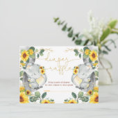 Carte D'accompagnement Sunflower Elephant Twins Verdure Déchets Raffle (Debout devant)