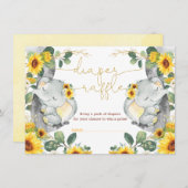 Carte D'accompagnement Sunflower Elephant Twins Verdure Déchets Raffle (Devant / Derrière)