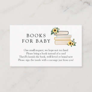 Carte D'accompagnement Sunflower et Citrouille Livres pour Baby insert ca