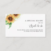 Carte D'accompagnement Sunflower Floral Greenery Script Recette (Devant)