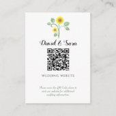 Carte D'accompagnement Sunflower Greenery QR Code Wedding (Devant)