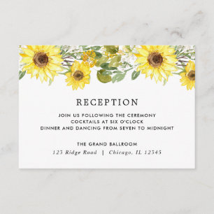 Carte D'accompagnement Sunflower mariages
