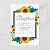 Carte D'accompagnement Sunflower Rose Daisy Floral Wedding Réception (Devant)