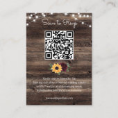 Carte D'accompagnement Sunflower Roses Wedding QR Code RSVP (Devant)