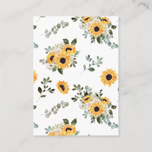 Carte D'accompagnement Sunflower Sage Greenery QR Code Mariage RSVP (Dos)