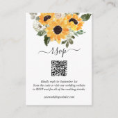 Carte D'accompagnement Sunflower Sage Greenery QR Code Mariage RSVP (Devant)