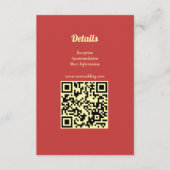 Carte D'accompagnement Sunflower Summer Gold Red Wedding QR Code (Devant)