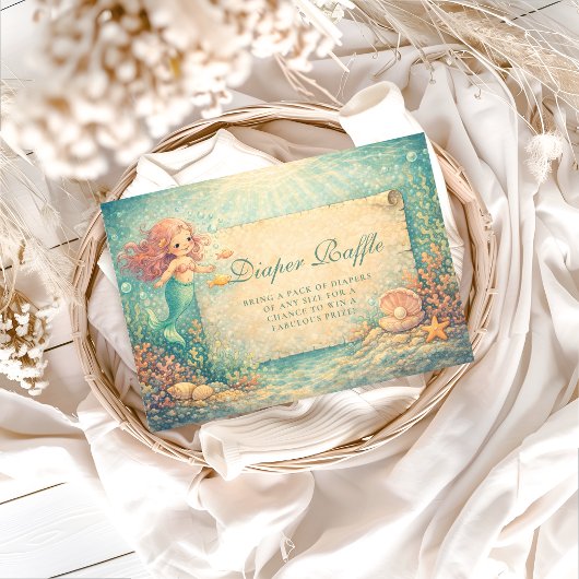 Carte D'accompagnement Sunlit Mermaid Reef Diapper Raffle