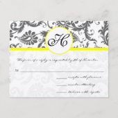 Carte D'accompagnement Sunny Elegance Jaune Victorian Damask (Dos)