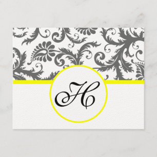 Carte D'accompagnement Sunny Elegance Jaune Victorian Damask