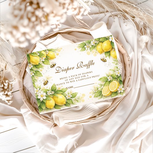 Carte D'accompagnement Sunny Lemon Honey Bee Diapper Raffle