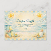 Carte D'accompagnement Sunny Surf Vibes Baby Shower Dipper Raffle (Devant)