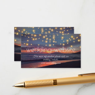 Carte D'accompagnement Sunset Beach String Lights Site Mariage d'été