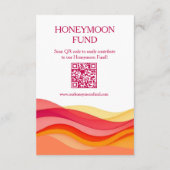 Carte D'accompagnement Sunset Color Waves Registry & Honeymoon Fund (Dos)