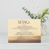 Carte D'accompagnement Sunset Misty Soirée Mariage Informations clients (Debout devant)