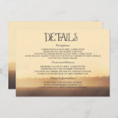 Carte D'accompagnement Sunset Misty Soirée Mariage Informations clients (Devant / Derrière)