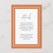 Carte D'accompagnement Sunset Orange Bold Bordure moderne Mariage (Devant)